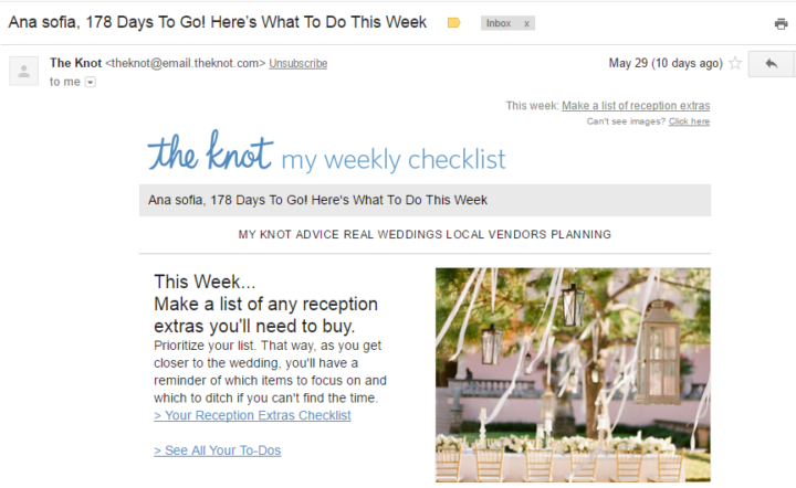 email marketing- the knot