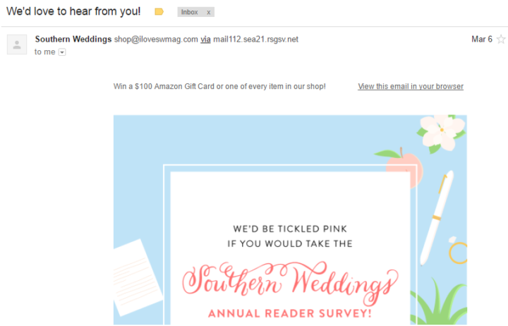 email marketing- southern weddings